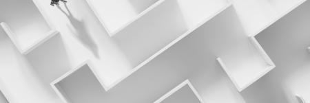 person wandering in a maze